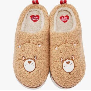 NWT YUNGPRIME Care Bears House Slippers Cozy Slip on Fluffy Scuff, Tan, 12/12.5